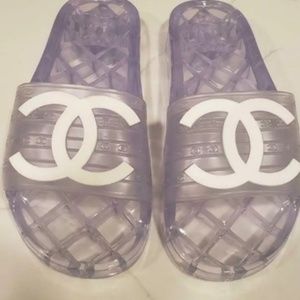 chanel jelly clear slides